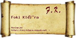 Foki Klára névjegykártya